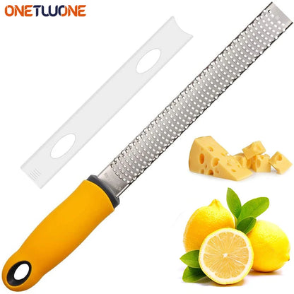 Premium Lemon Zester & Cheese Grater | Stainless Steel Kitchen Grater for Parmesan, Citrus, Ginger & Garlic