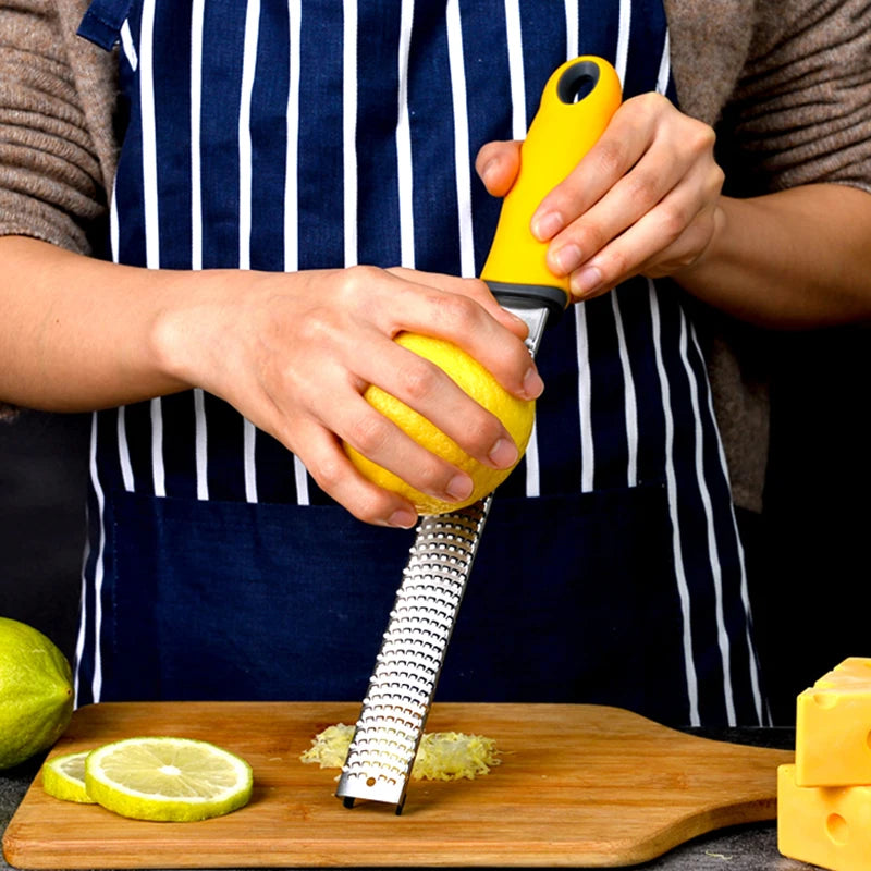 Premium Lemon Zester & Cheese Grater | Stainless Steel Kitchen Grater for Parmesan, Citrus, Ginger & Garlic