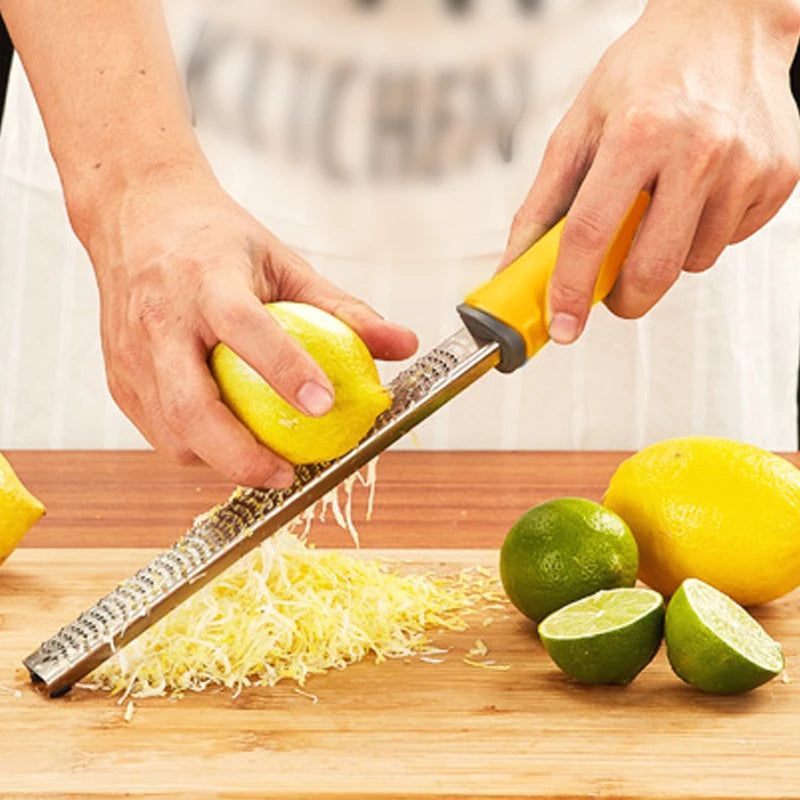 Premium Lemon Zester & Cheese Grater | Stainless Steel Kitchen Grater for Parmesan, Citrus, Ginger & Garlic