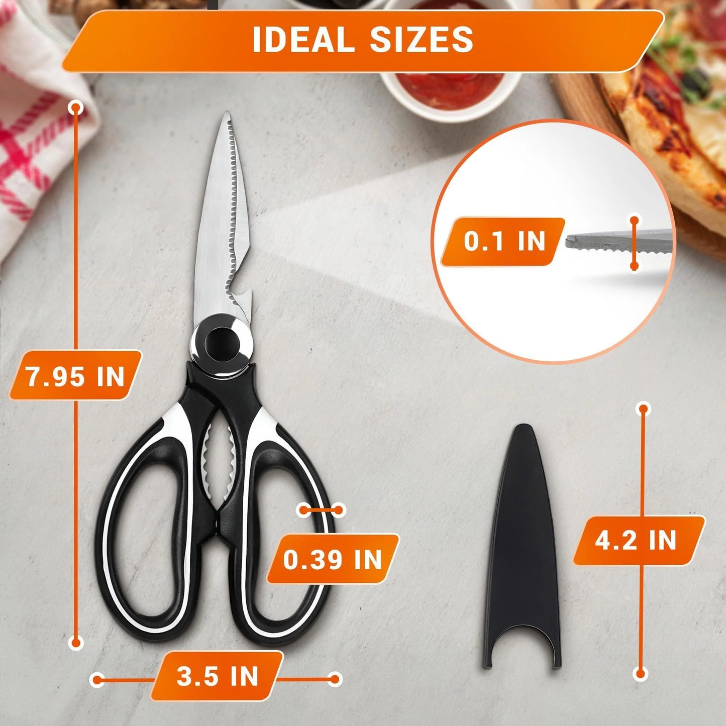 Premium Kitchen Shears for Meat, Fish & BBQ