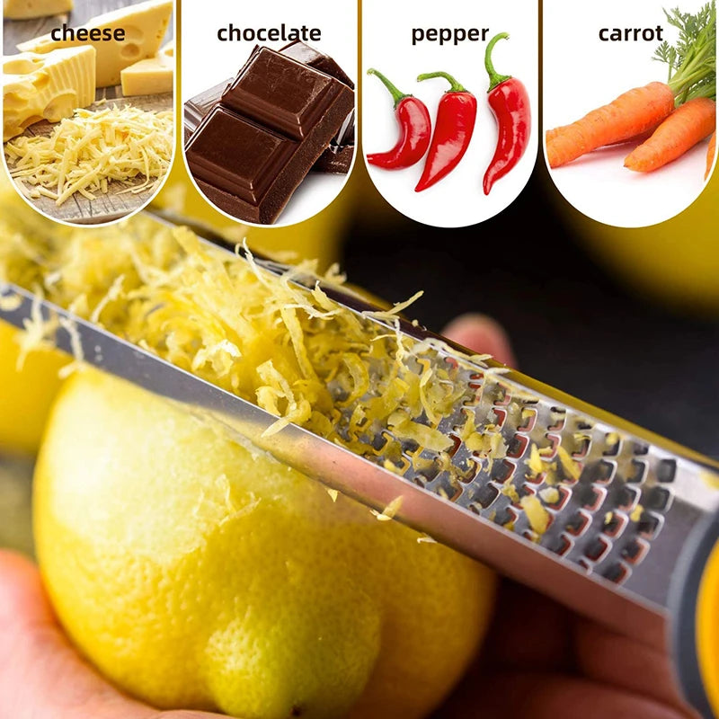 Premium Lemon Zester & Cheese Grater | Stainless Steel Kitchen Grater for Parmesan, Citrus, Ginger & Garlic