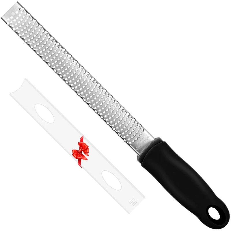 Premium Lemon Zester & Cheese Grater | Stainless Steel Kitchen Grater for Parmesan, Citrus, Ginger & Garlic