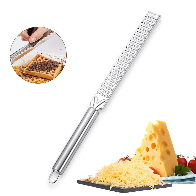 Premium Lemon Zester & Cheese Grater | Stainless Steel Kitchen Grater for Parmesan, Citrus, Ginger & Garlic